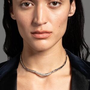 Alexis Bittar - Solanales Silver Crystal Skinny Collar
